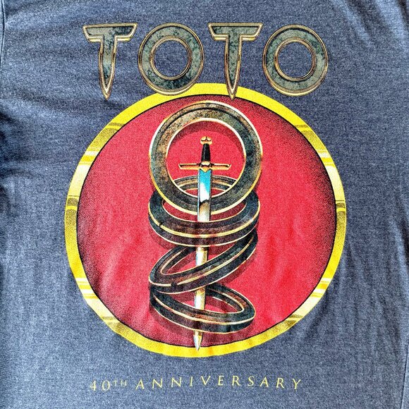 Toto 40th Anniversary 2018 Tour Shirt | Grey | Men's M - Picture 2 of 7